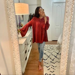 Altar'd State Lace Floral Blouse